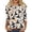 #003 Light Yellow, variant on Women Round Three Quarter Sleeve Tee Full Line Drawing Figure All Over Print Loose Fit Halloween Casual Daily Pullover Top Assorted Tone Option (#008 Red,XL)