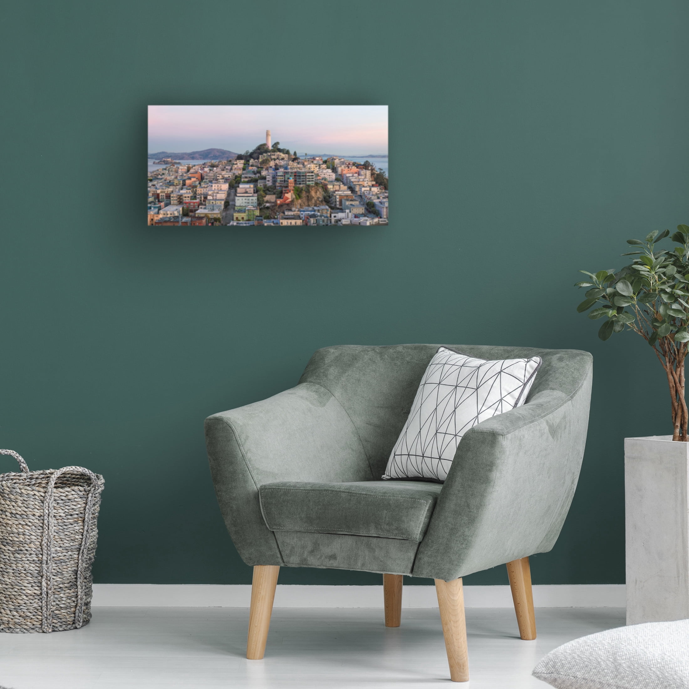 Canvas Wall Art - Lee Sie 'Telegraph Hill' Wall Art for Living Room, Bedroom, or Office Décor by Trademark Fine Art - 19 x 10 Inches