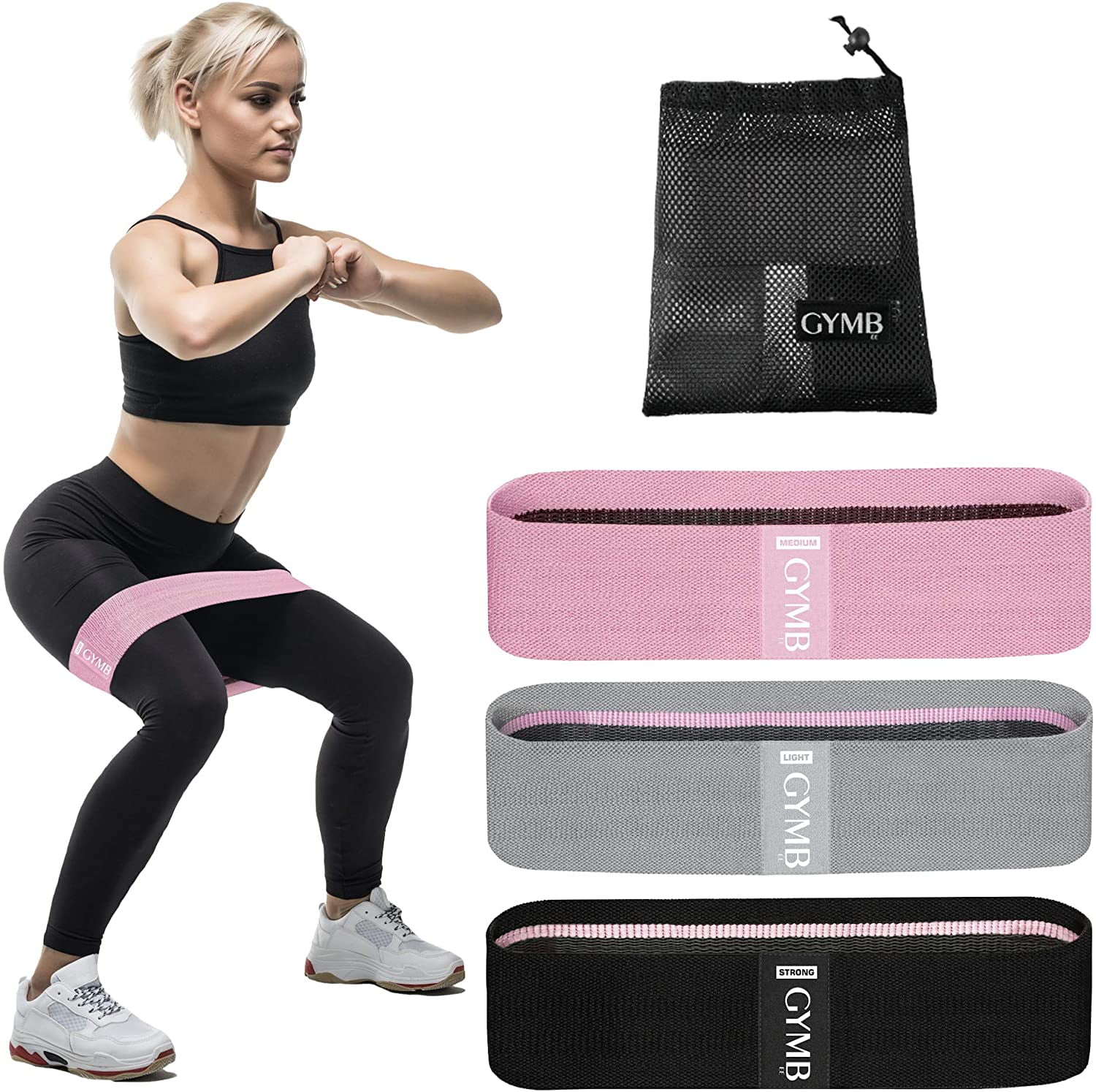 Booty Bands 3 Resistance Bands For Legs And Butt Exercise Bands Fitness Bands Resistance Loops Hip Thigh Glute Bands Non Slip Fabric Elastic Strength Squat Band Workout Beginner To Prof Walmart Com