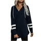 thumbnail image 1 of Blusa de suéter con capucha informal de moda de manga larga suelta con costuras para mujer Fridja  hj4926, 1 of 9