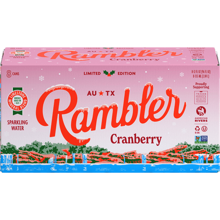 Rambler Cranberry Sparkling Water 8pk