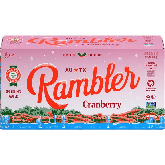 Rambler Cranberry Sparkling Water 8pk