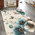 thumbnail image 2 of 2.7'x5' Area Rugs, Teal Tulip Butterfly Indoor Outdoor Area Rug for Living Room Bedroom, Turquoise Floral Farmhouse Beige Washable Bathroom Rugs Kitchen Floor Carpet Mats Home Decor Aesthetic, 2 of 8