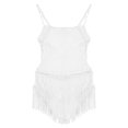 thumbnail image 5 of iEFiEL Womens Rhinestone Tassels Latin Dance Dress Tango Fringed Leotard Dress White M, 5 of 7