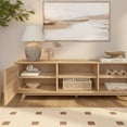 thumbnail image 5 of Plank+Beam Mid Century Modern Solid Wood TV Stand with 2 Doors, Blonde, 5 of 13