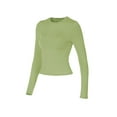 thumbnail image 5 of Caoirhny Womenacute;s Spring Autumn Slim Tops Solid Color Long Sleeve Round Neck Streetwear Blouse, 5 of 9