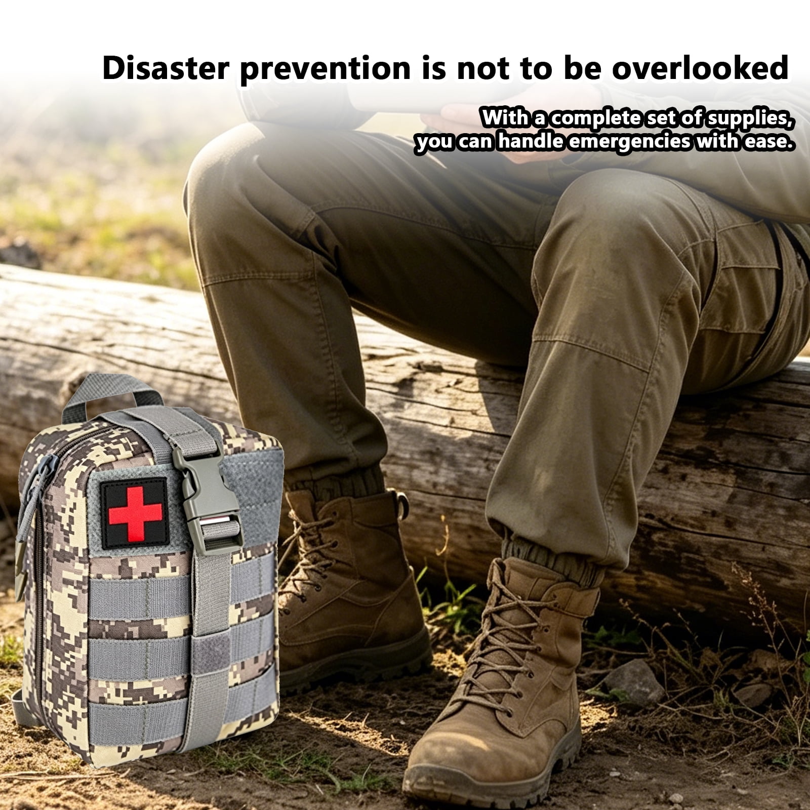 Emergency Survival Kit and First Aid Kit,Professional Survival Gear and Supplies Equipment with Molle Pouch, Gift for Christmas Men Dad Husband Camping Hiking Hunting Outdoor Adventure