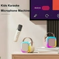 thumbnail image 4 of Mini Karaoke Machine with 2 Wireless Microphones Voice Changer Stereo Sound Portable Bluetooth-compatible Portable Speaker with Light, 4 of 8