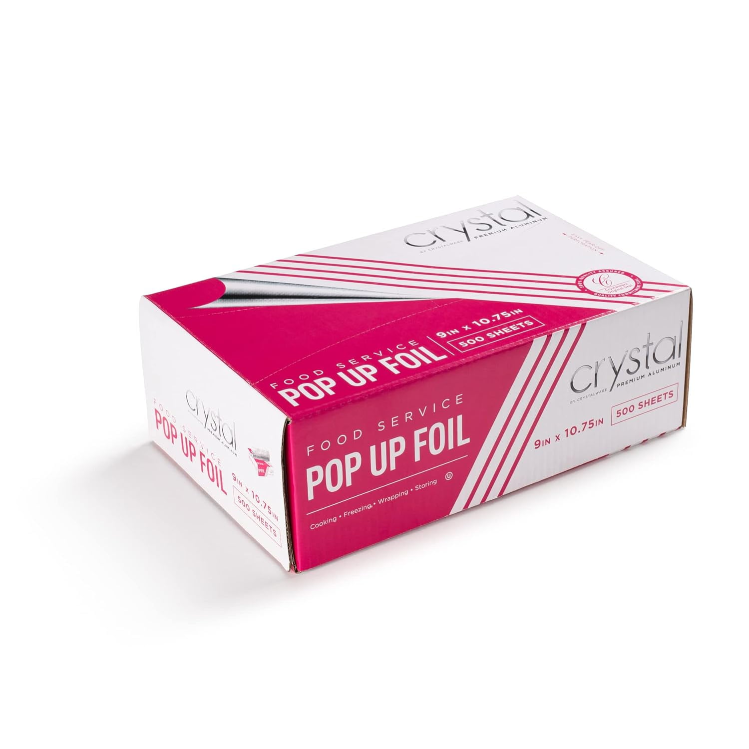 Crystal by crystalware FPU9103000B Premium Aluminum Foil Pop Up Sheets, 9" x 10.75" 500 Sheets