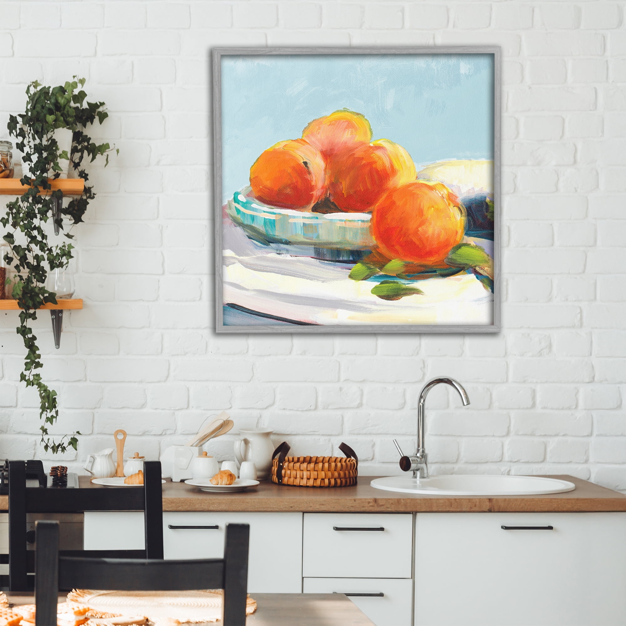 Stupell Industries Citrus Plantation Still Life Gray Framed Giclee Art, design by Jane Slivka