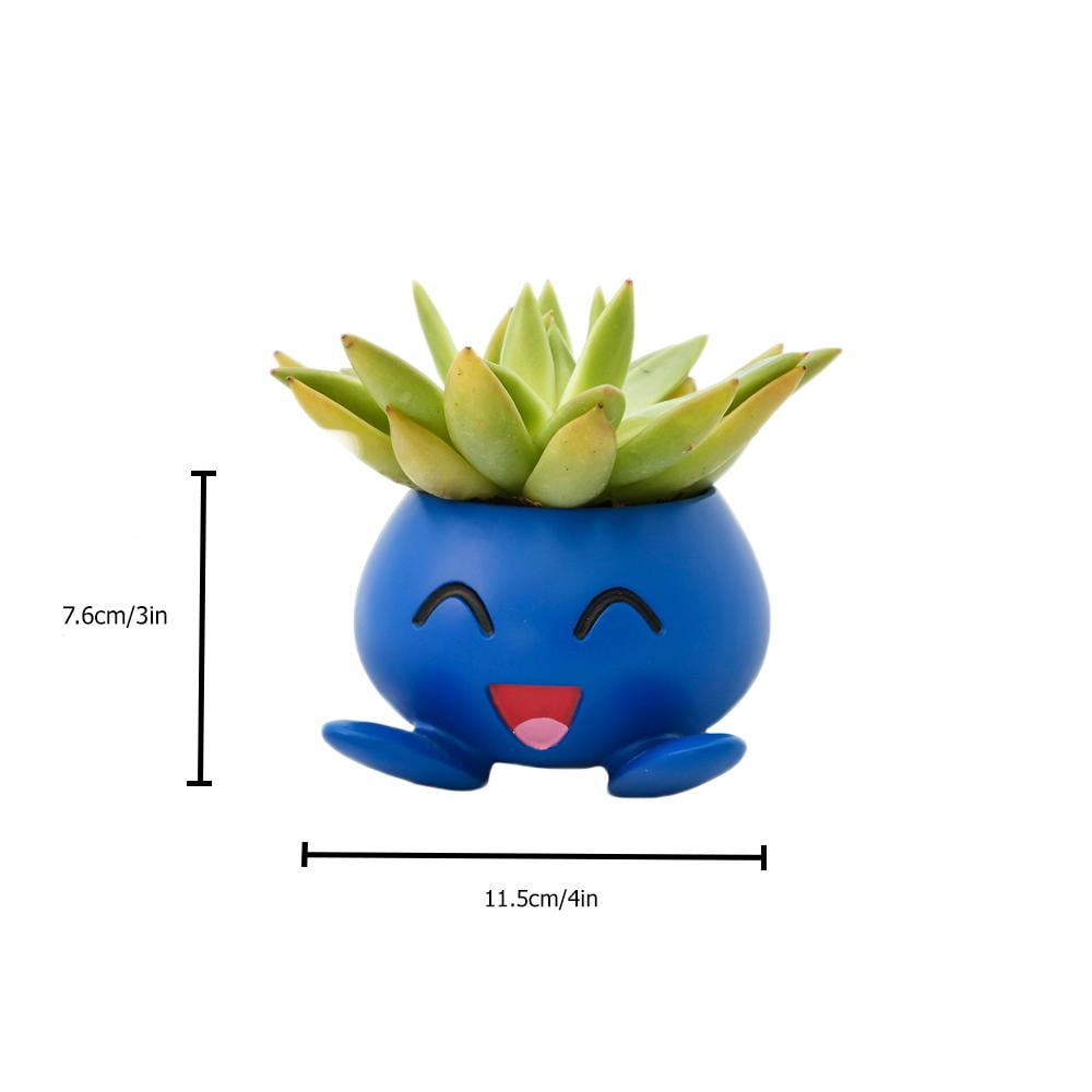 Oddish Pokemon Plant Pot 3.5'' Tall - Anime Succulent Planter For Office Desk, Home Decor, Garden