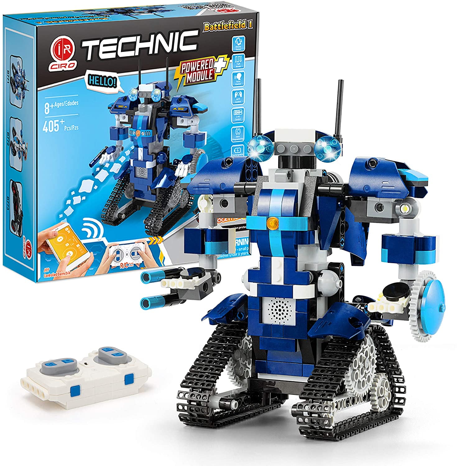 Remote Controlled Coding Engineering Kits Gift for Boys and Girls Ages 8-12 STEM Project Robot Building Toys for Kids 405 Pieces 