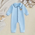 thumbnail image 2 of 18-24 Months Infant Newborn Girls Fall Winter Cartoon Printed Romper,Full Snap Front Floral Bodysuit,Thermal Soft Cotton Long Sleeve Baby Jumpsuit for Newborn 12 18 24 Months 2T 3T,Sky Blue, 2 of 9
