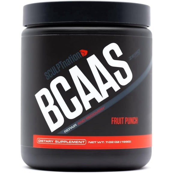 Sculpt Nation by V Shred BCAA Powder Amino Acid Blend, Recovery and Endurance Support, Fruit Punch, 30 Servings