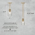 thumbnail image 3 of Robert Stevenson Lighting Josephine - Mid-Century Modern Metal and Clear Ribbed Glass Ceiling Light, Brushed Gold, 3 of 13