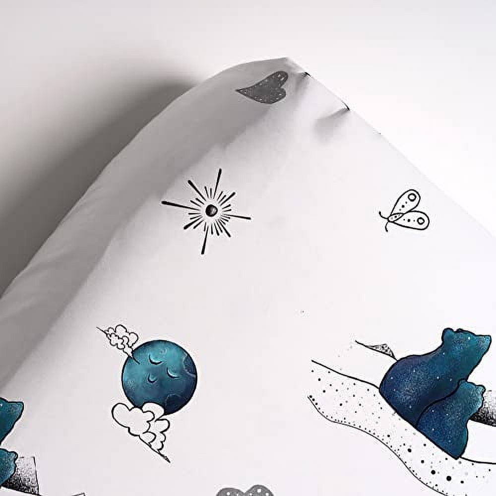 JumpOff Jo - 2 Pack Fitted Crib Sheets, 100% Cotton, Standard Crib 28 in. x 52 in. - Galaxy and Mama Bear