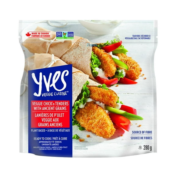 Yves Veggie Lanières De Poulet Veggie Aux Grains Anciens 360g, À Base De Plantes