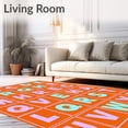 thumbnail image 2 of ODIKA 3'x5' Machine Washable Non-Slip Area Rug, Interactive ABC Discovery Phonics Teaching Tool Floor High Traffic Rug, Orange, 699294, 2 of 7