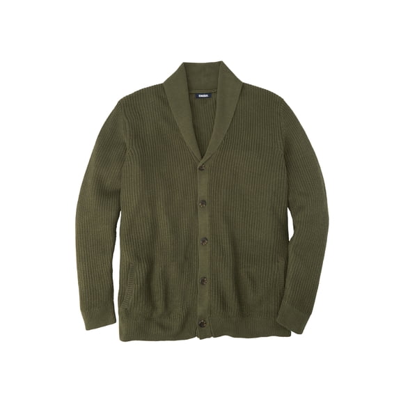 KingSize Men's Big & Tall Shaker Knit Shawl-Collar Cardigan Sweater