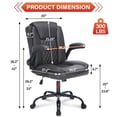 thumbnail image 2 of Fantasylab Executive Ergonomic 300LBS PU Leather Home Office Desk Chair, Computer Desk Chair with Adjustable Armrest,GREY, 2 of 9