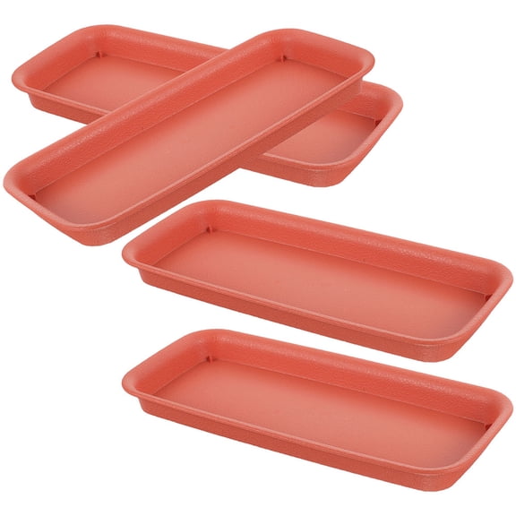 USHOBE 4Pcs Red Plastic Plant Saucers Indoor Outdoor Planter Trays Drip Trays for Pots