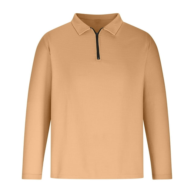 Birdeem Chemises à Manches Longues pour Hommes Casualfashion Hommes Hiver Fermeture Éclair Hauts Décontractés Manches Longues Col Rabattu Blouse Chemise Chemises pour Hommes Manches Longues