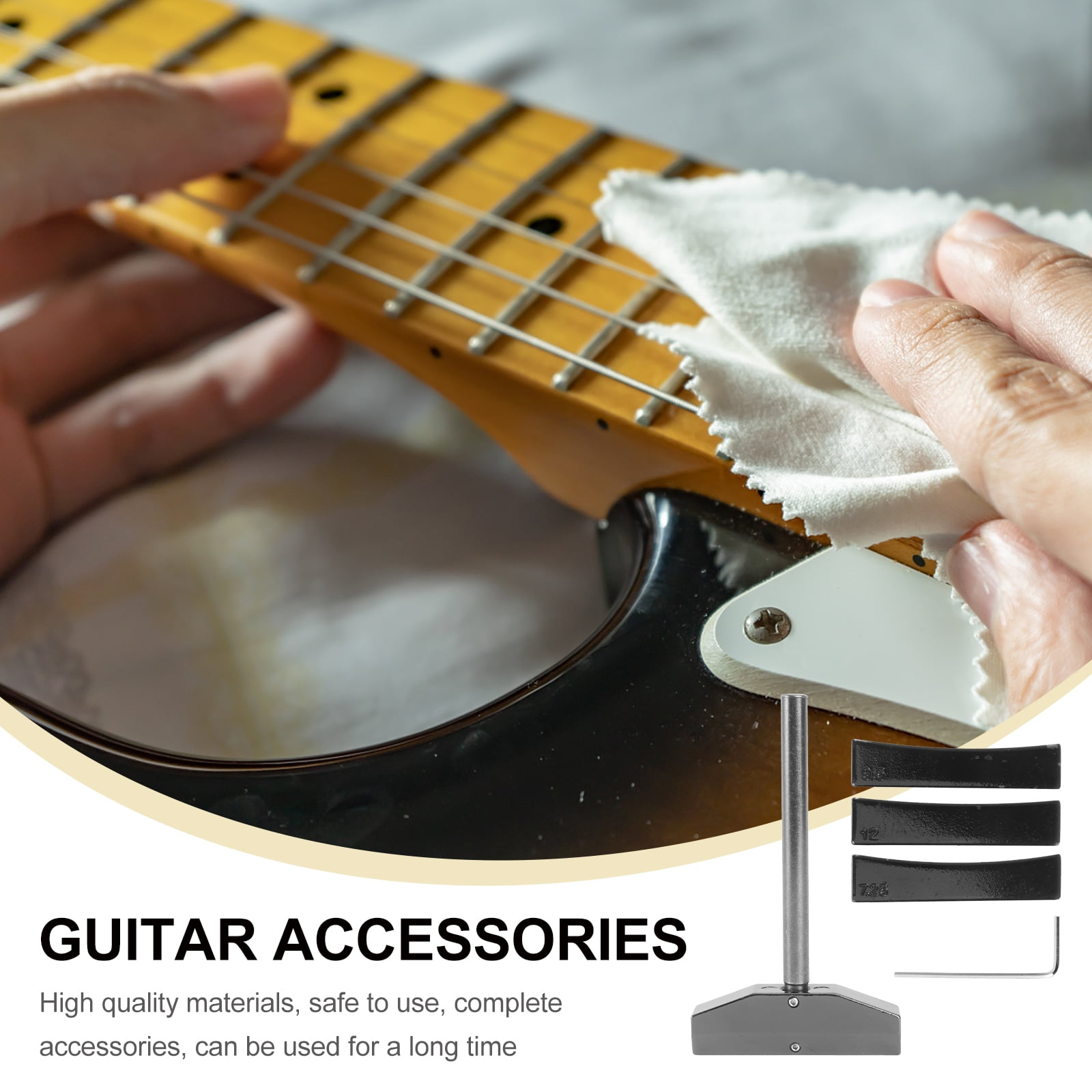 2 Sets Fretboard Press Caul Inserts Pressing Tool Frets Guitar Knob Black