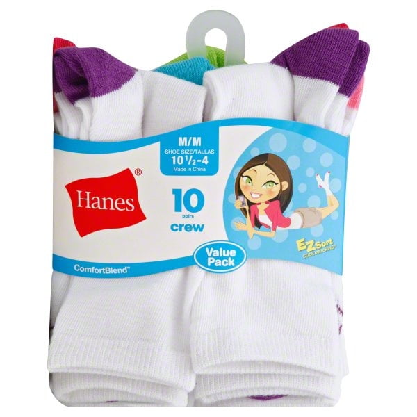 Hanes Girls Socks Size Chart