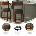 thumbnail image 3 of Flash Furniture Nichola Open Back Counter Height Barstool, Antique Oak/Black (Set of 1), 3 of 9