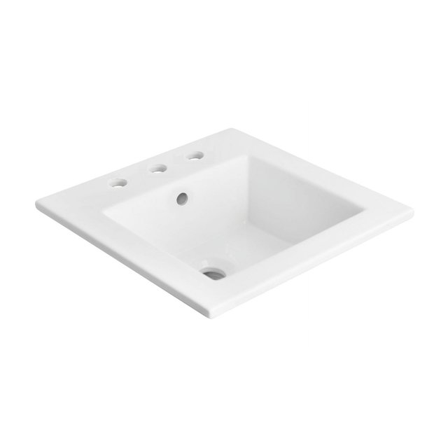 American Imaginations 23.75-in. W 1 Hole Ceramic Top Set In White Color - Overflow Drain Incl. AI-663