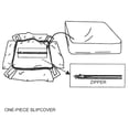 thumbnail image 5 of Sunset Trading Americana Cotton Slipcover for Rectangular Ottoman in Warm White, 5 of 5
