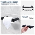 thumbnail image 4 of WOWOW  Matte Black Bathroom Hardware Set of 4 ，Including Towel Bar Toilet Paper Holder Towel Ring Single Coat Hook, 4 of 7