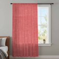 thumbnail image 4 of Vintage Coral Red Sheer Curtains 84 Inches Long, Farmhouse Retro Solid Color Linen Texture Light Filering Curtains, Breathable Simi Curtain Privacy Drapes for Living Room Bedroom Window Treatment, 4 of 9