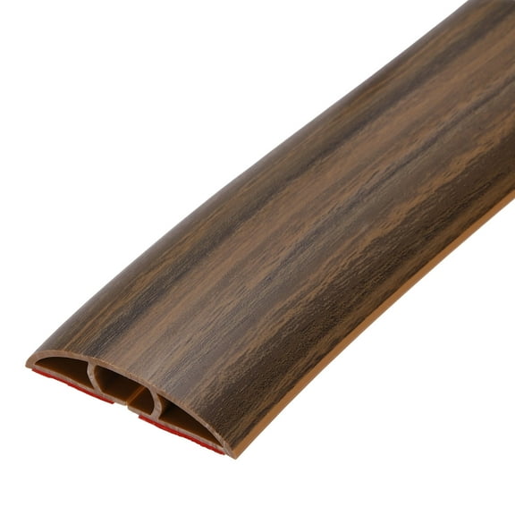 3.3ft Floor Cord Cover, Self Adhesive Cord Hider 0.47" W x 0.3" H for Cable Management Cable Protector, Brown