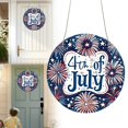 thumbnail image 2 of 4th Of July Door Hanging Decor 8in Wooden Patriotic Round Sign With Design For Independence Day Celebrations Front Door Decorations, 2 of 7
