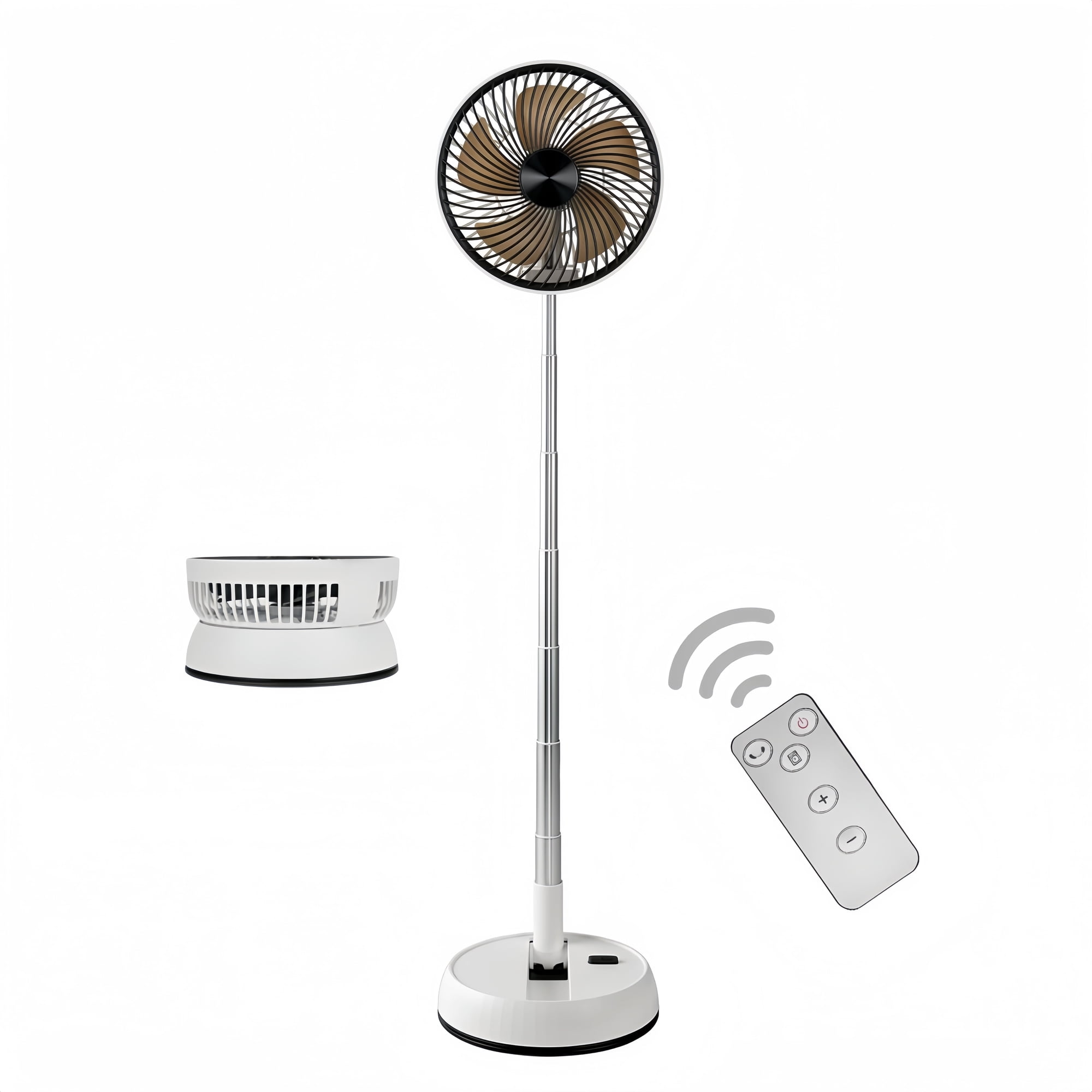 Portable Fan for Bedroom,8" Foldable Rechargeable Oscillating Standing Fan,Table Desk Folding Fan for Home Office Travel Camping Outdoor Fan 5400mAh