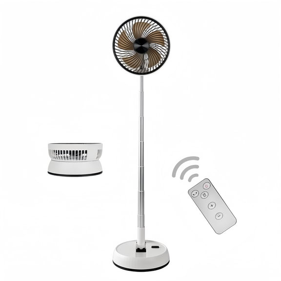 Portable Fan for Bedroom,8" Foldable Rechargeable Oscillating Standing Fan,Table Desk Folding Fan for Home Office Travel Camping Outdoor Fan 5400mAh