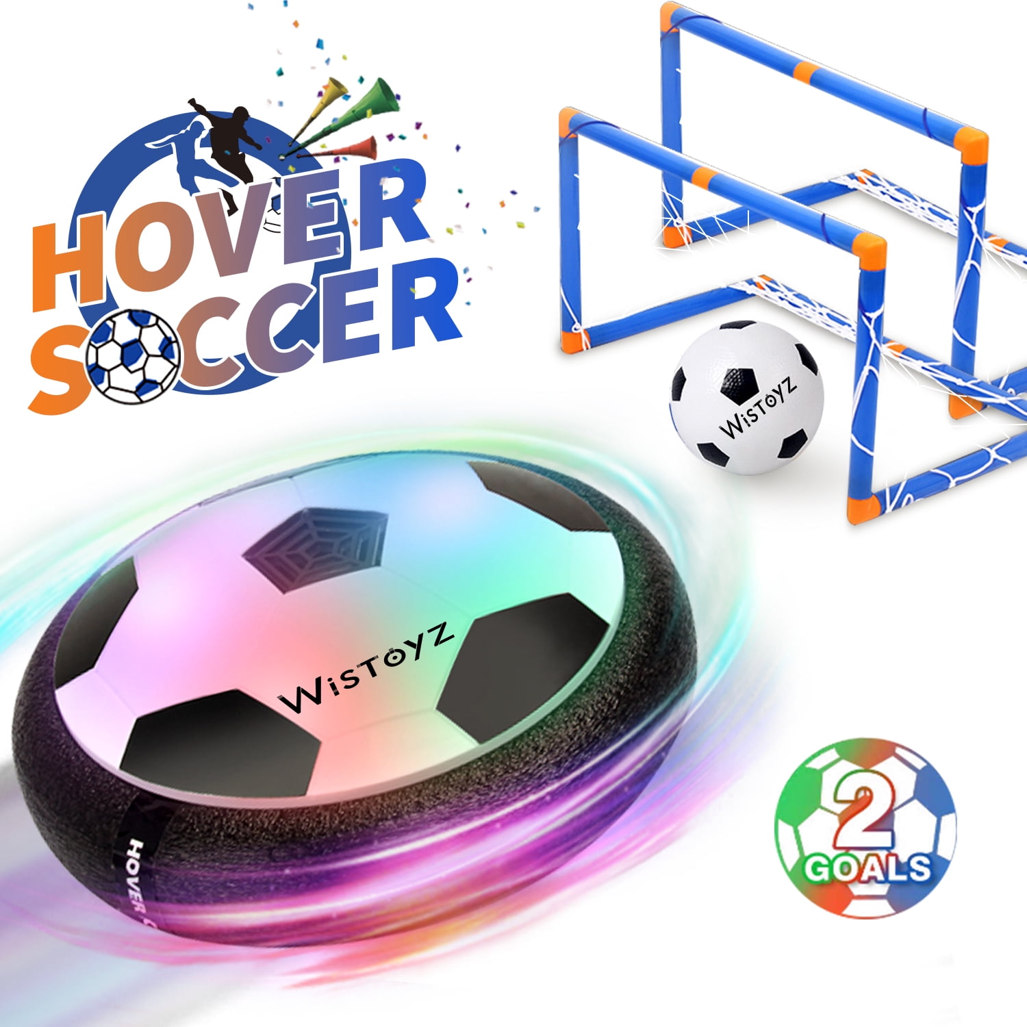 WisToyz Kids Toys Hover Soccer Ball Set with 2 Goal & 1 Kids Soccer