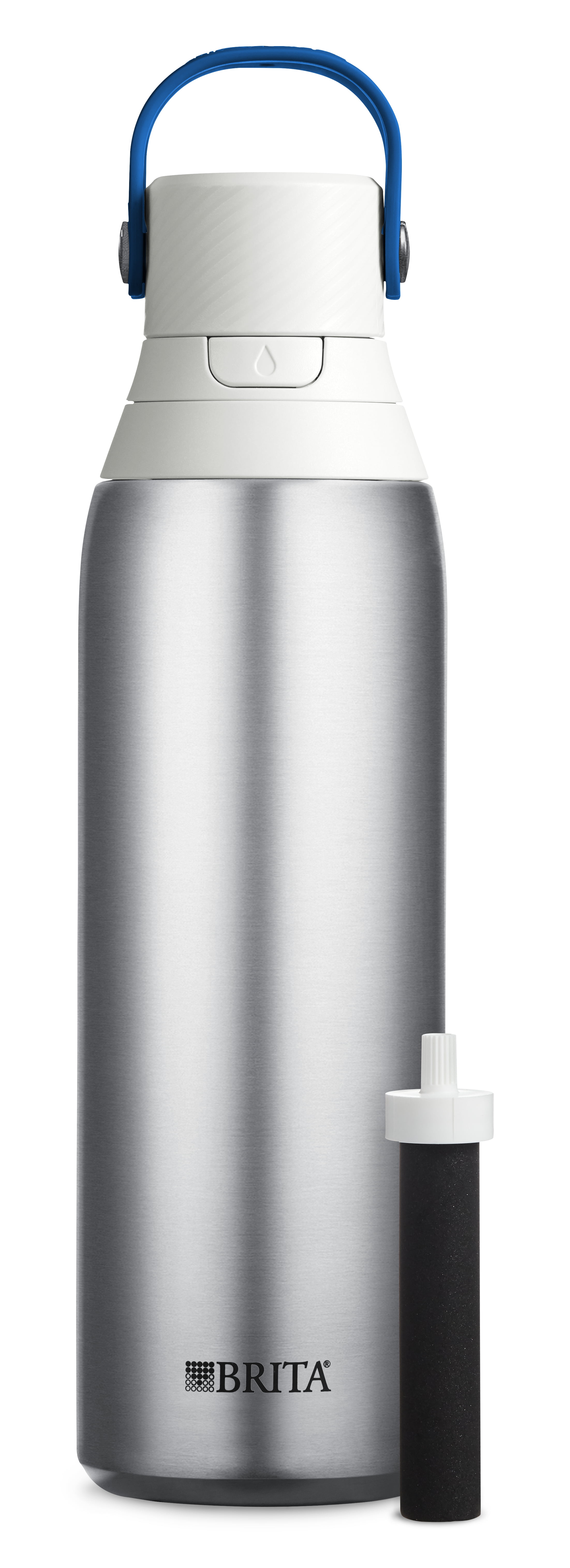 Brita 20 Ounce Premium Filtering Water Bottle with Filter - Double Wall Brita Stainless Steel Water Bottle With Filter