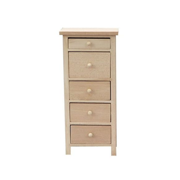 QUTETN Mini Chest Drawers Small Wooden Dresser Beige