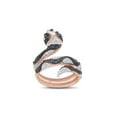thumbnail image 4 of Enhanced Black Natural Diamond Accent Snake Ring For Women In 14K Rose Gold Plated 925 Sterling Silver (Color: Enhanced Black, Clarity: I2-I3, 0.02 Cttw) -6, 4 of 8