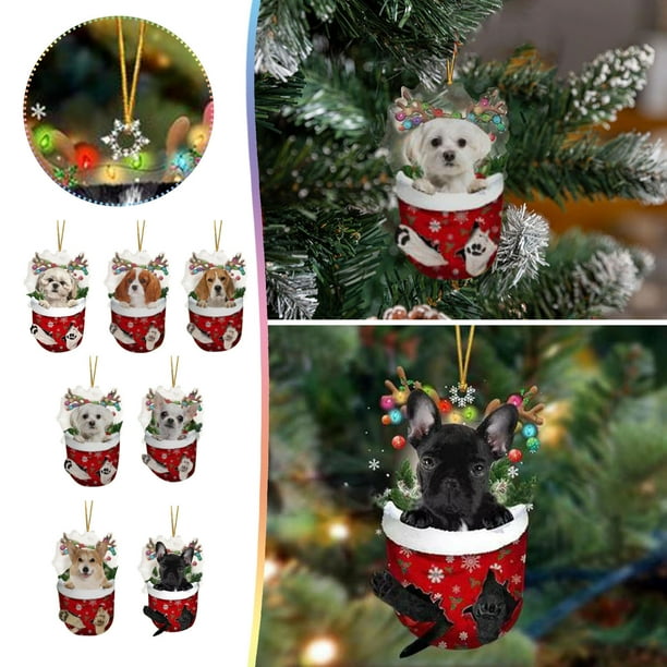 onlyliua Liquidación de Rebajas de Hoy Adornos Divertidos para Árboles de Navidad, Adecuados para Perros - Regalos para Amantes de Los Perros - Adornos Navideños - Medias Encantadoras para Árboles de