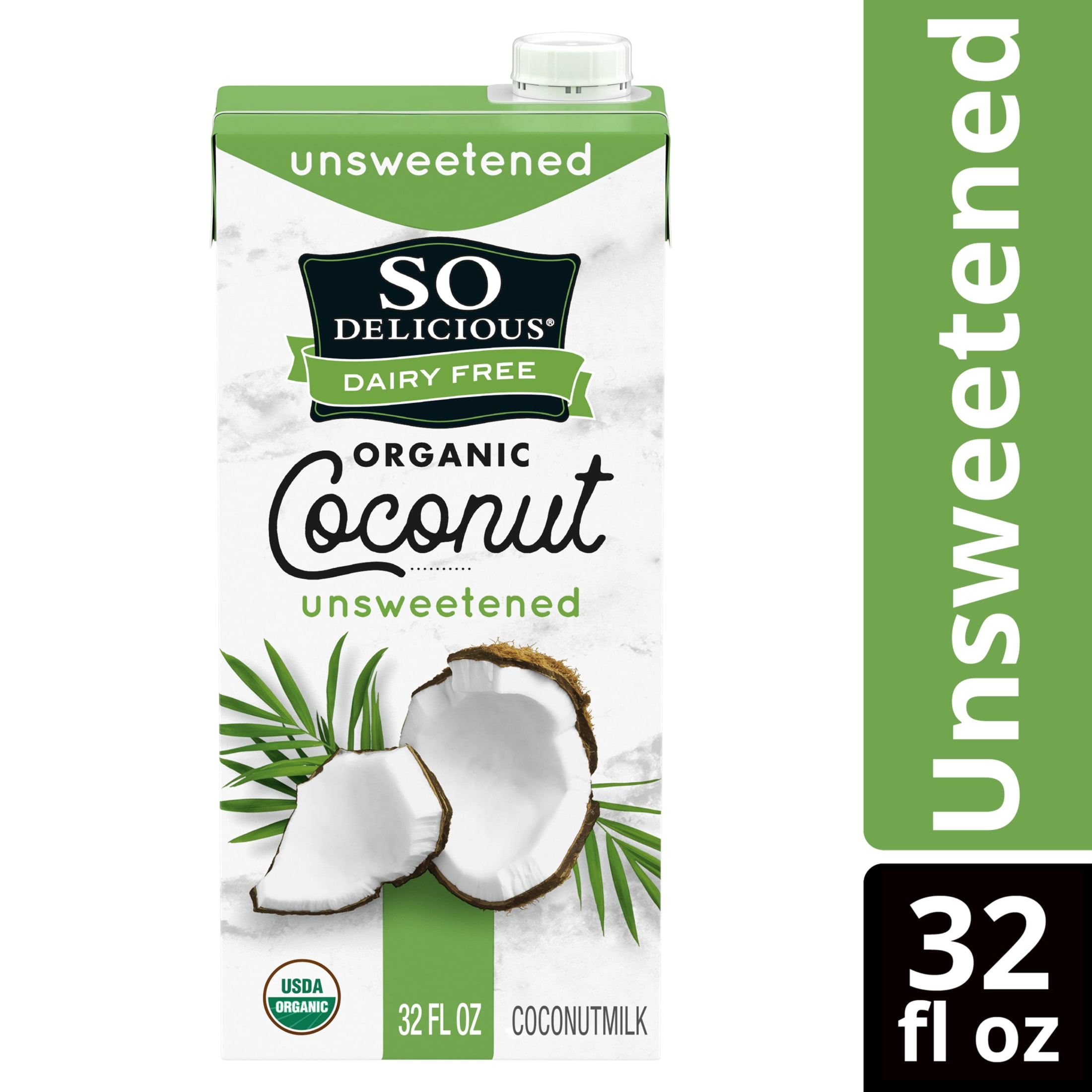 (12 pack) So Delicious Dairy Free Shelf Stable Vegan and Gluten Free Unsweetened Organic Coconut Milk Carton, 32 fl oz