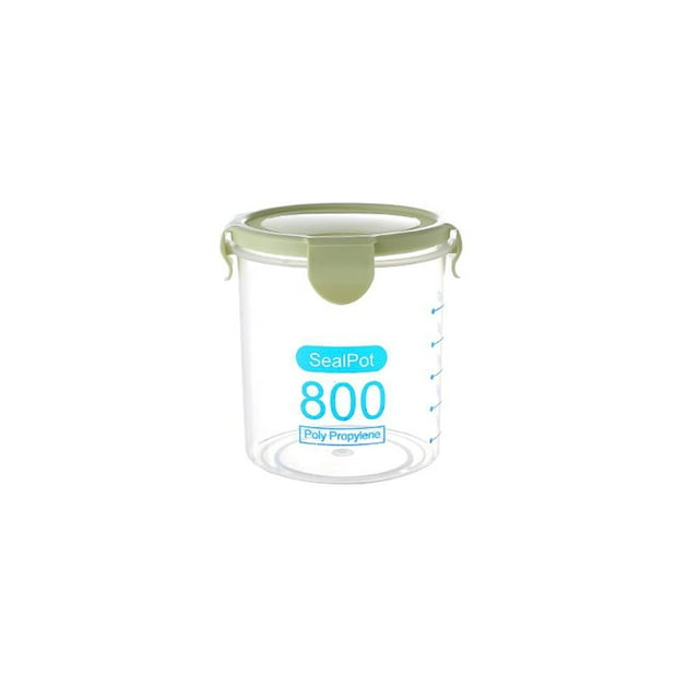 Sealing Food Container Sealed Storage Containers Food Storage Box Food Storage Containers Plastic Transparent Sealed Containers Kitchen Food Cereal Beans Nuts Storage Box Green