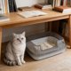 thumbnail image 5 of Caja de arena semicerrada para gatos con tapa de entrada superior, lados altos, control de olores, caja de arena cubierta con filtro de cuchara para control de olores, caja de arena de plástico para g, 5 of 6