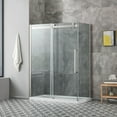thumbnail image 6 of OVE Decors Bel Soft-Close Stainless Steel 3-Piece 60" Base/Door Corner Shower Kit, 6 of 19