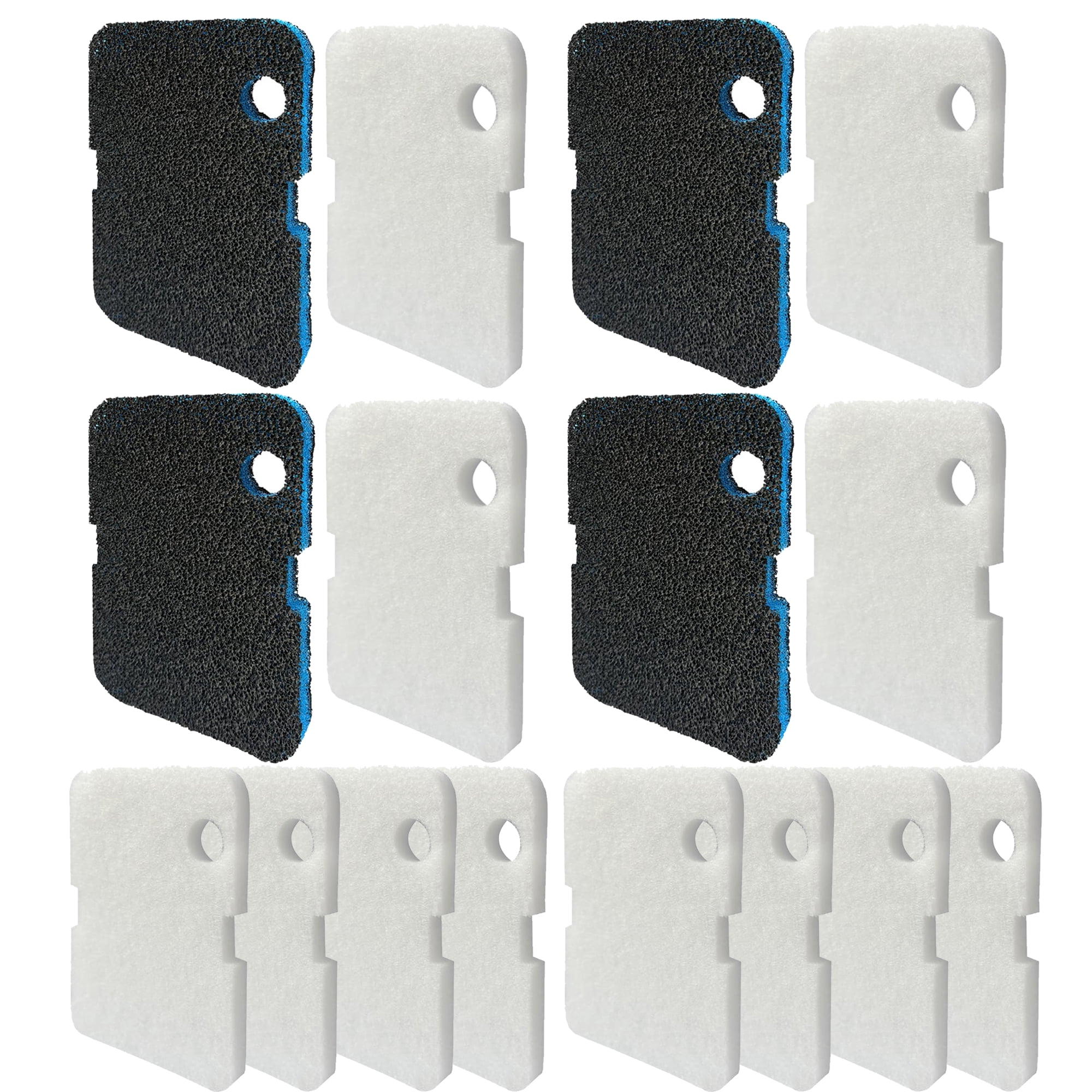 Qzbhct 4 Upgraded 3in1 Activated Carbon Filter Pads 8 White Floss for Cascade 700/1000 CCF2UL/CCF3UL Generic Canister Filter Aquarium Floss Sponge, 12 Pcs
