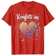 thumbnail image 1 of T-Shirt à Manches Courtes pour Femmes avec Imprimé Cœur Confetti, Manches Raglan, Haut de Fête Décontracté pour Festivals et Usage Quotidien, 1 of 2
