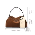 thumbnail image 4 of Genuine Leather Flap Bag, Women's Suede Underarm Hobo Shoulder Crossbody Purse, 4 of 8