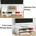 thumbnail image 3 of Wooden Monitor Stand Riser Laptop Stand for Desk Monitor Riser for TV/Printer/Keyboard Computer Stand with Storage Home Office Desk Shelf Organization, 3 of 7